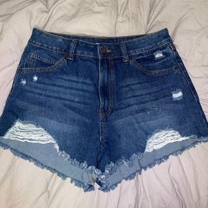 ripped jean shorts